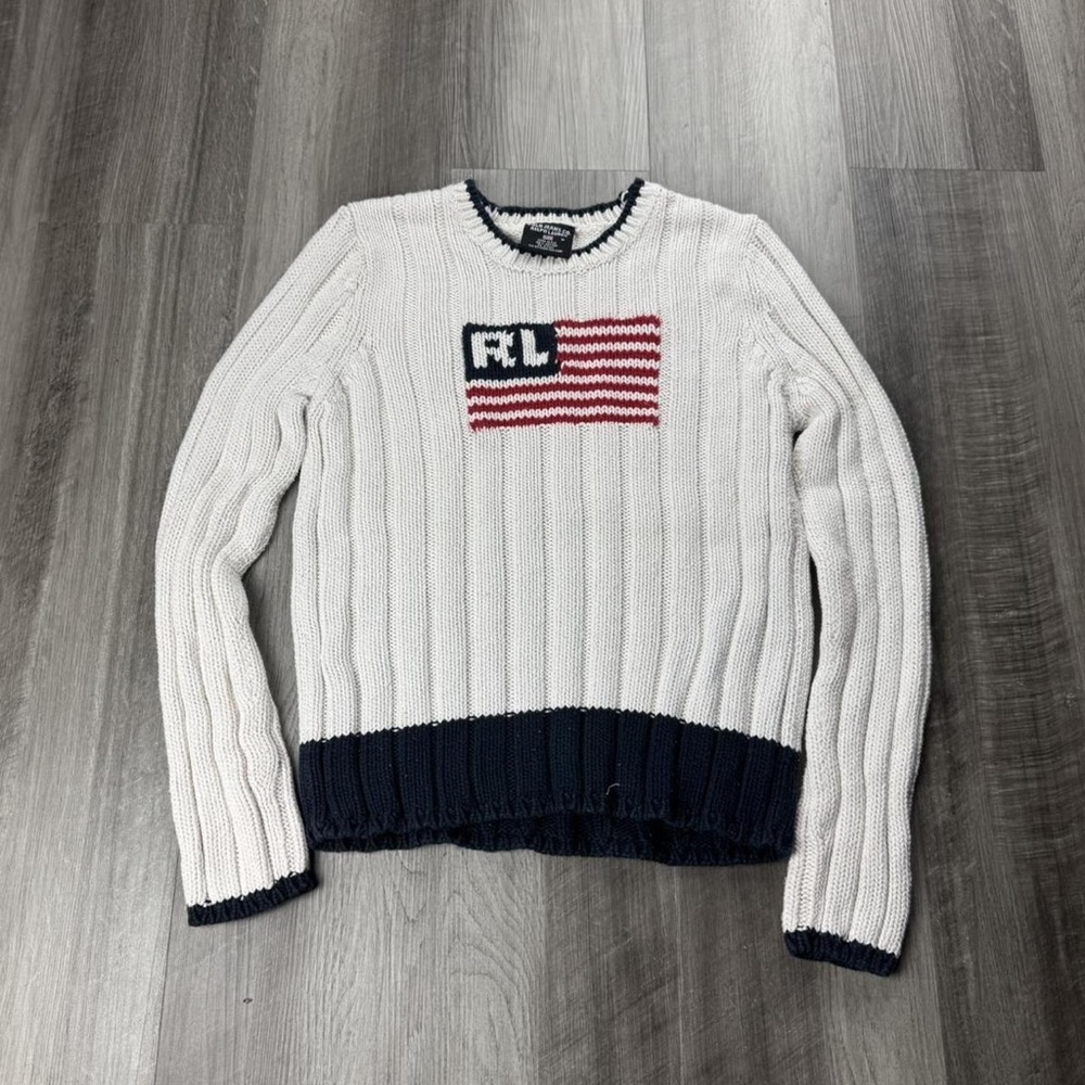 Polo by Ralph Lauren White and Navy Sweater